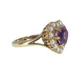 Vintage 9ct Amethyst & Pearl Heart Ring