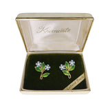 Vintage Krementz 'Forget Me Not' Pearl Earrings - Boxed