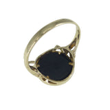 Vintage 9ct Gold Onyx Cat Ring
