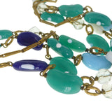 Antique Lucky Bean Glass Charm Sautoir Necklace