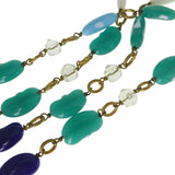 Antique Lucky Bean Glass Charm Sautoir Necklace