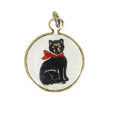 Antique Reverse Carved Glass Lucky Cat Pendant