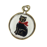 Antique Reverse Carved Glass Lucky Cat Pendant