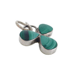 Antique Victorian Silver Malachite Clover Charm