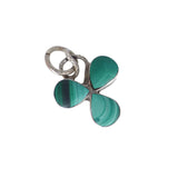 Antique Victorian Silver Malachite Clover Charm