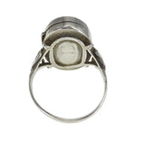 Vintage Engraved Silver Locket Poison Ring