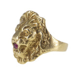 Vintage 9ct Gold Lions Head Statement Ring