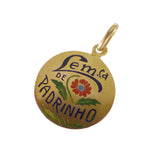 Vintage Portuguese Gold Enamel Floral Dizer Charm
