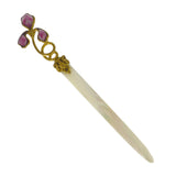 Antique French Poured Glass Pansy Letter Opener