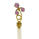 Antique French Poured Glass Pansy Letter Opener