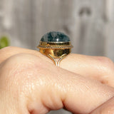 Vintage 9ct Gold Moss Agate Cabochon Ring