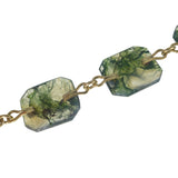 Antique Victorian Gold Moss Agate Panel Necklace