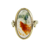 Vintage Gold Moss Agate Clover Ring