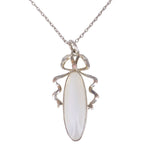 Vintage Silver Bow Moonstone Pendant