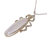 Vintage Silver Bow Moonstone Pendant