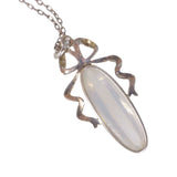 Vintage Silver Bow Moonstone Pendant