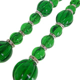 Vintage French Green Melon Glass Bead Necklace