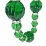Vintage French Green Melon Glass Bead Necklace