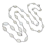Antique Arts & Crafts Silver Moonstone Chain Necklace