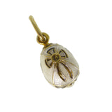 Vintage Russian Enamel Bow Miniature Egg Charm