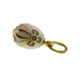 Vintage Russian Enamel Bow Miniature Egg Charm