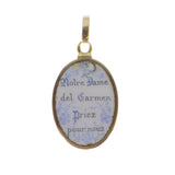 Antique French Gold Enamel 'Notre Dame De Ca Priez For Nous' Charm