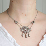 Antique Belle Époque Silver Paste Necklace