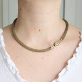 Antique Victorian Gold Metal Snake Chain Necklace