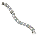 Antique Silver Opaline Glass Panel Bracelet