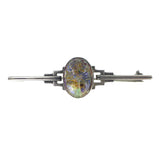 Antique Art Deco Silver Foiled Glass Scarab Brooch