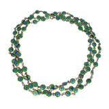Antique Peacock Eye Glass Chain Necklace