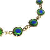 Antique Arts & Crafts Peacock Eye Foil Bracelet