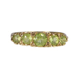 Vintage 9ct Gold Peridot Five Stone Ring
