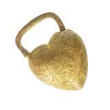 Antique Victorian Engraved Gold Metal Heart Locket Padlock