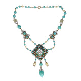 Antique Czech Peking Glass Enamel Bead Necklace