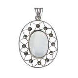 Vintage Silver Moonstone Marcasite Pendant
