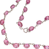 Antique Silver Pink Paste Necklace