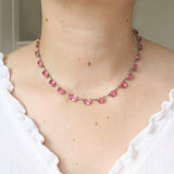 Antique Silver Pink Paste Necklace