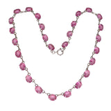 Antique Silver Pink Paste Necklace