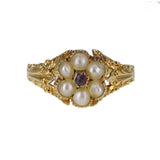 Antique Georgian Gold Floral Pearl Ring