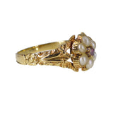 Antique Georgian Gold Floral Pearl Ring