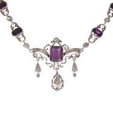 Antique Victorian Silver Purple Paste Necklace