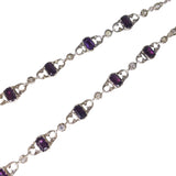 Antique Victorian Silver Purple Paste Necklace
