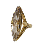 Vintage 1970s 9ct Gold Smokey Quartz Cocktail Ring