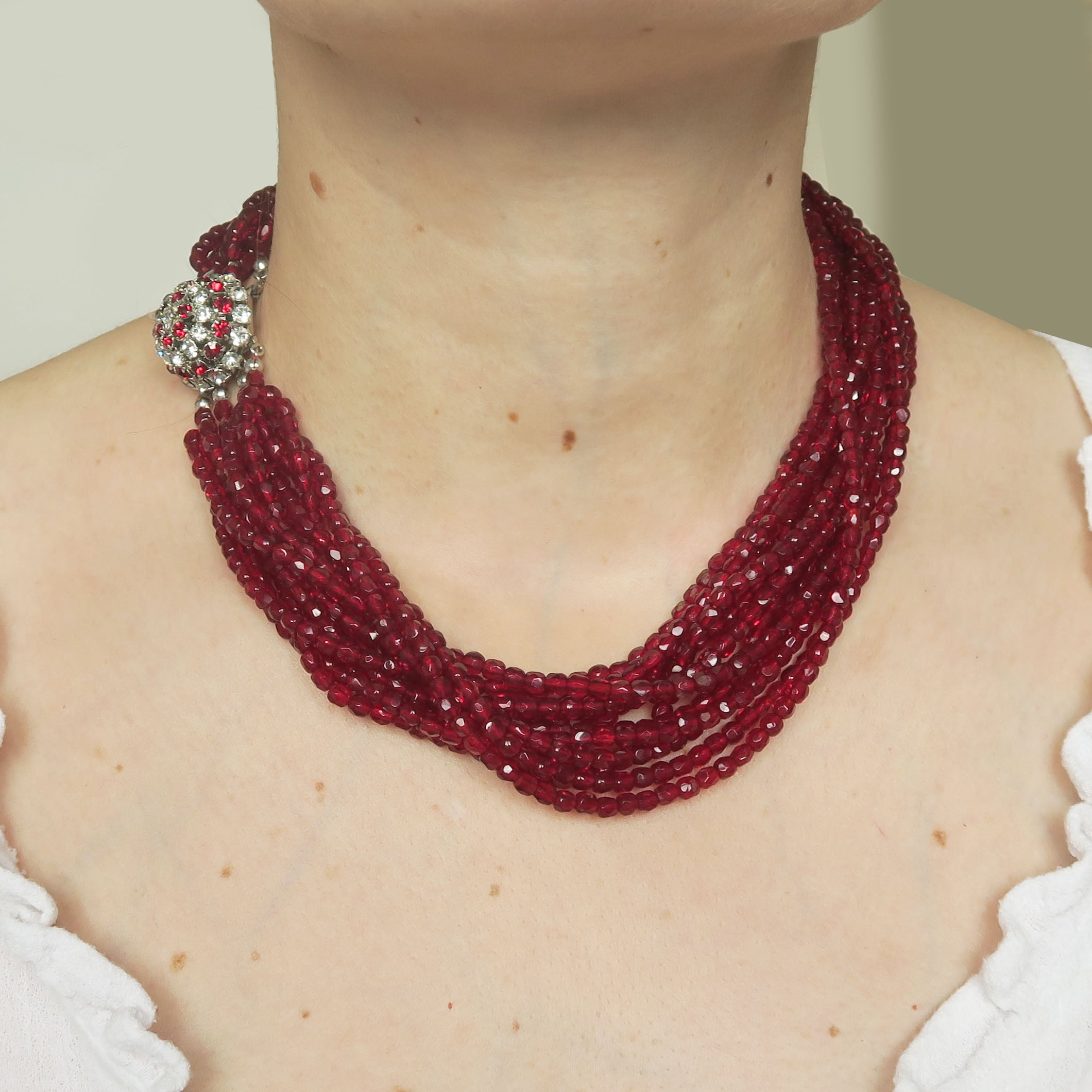 Vintage 1964 Christian Dior Red Bead Necklace