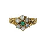 Antique Georgian 12ct Gold Opal Floral Dress Ring