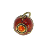 Vintage Russian Silver Red & Green Enamel Miniature Egg Charm