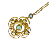 Antique Edwardian Rolled Gold Paste Pendant Necklace