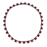 Antique Ruby Red Glass Bezel Set Paste Necklace