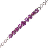 Antique Silver Ceylon Rhodolite Garnet Bracelet